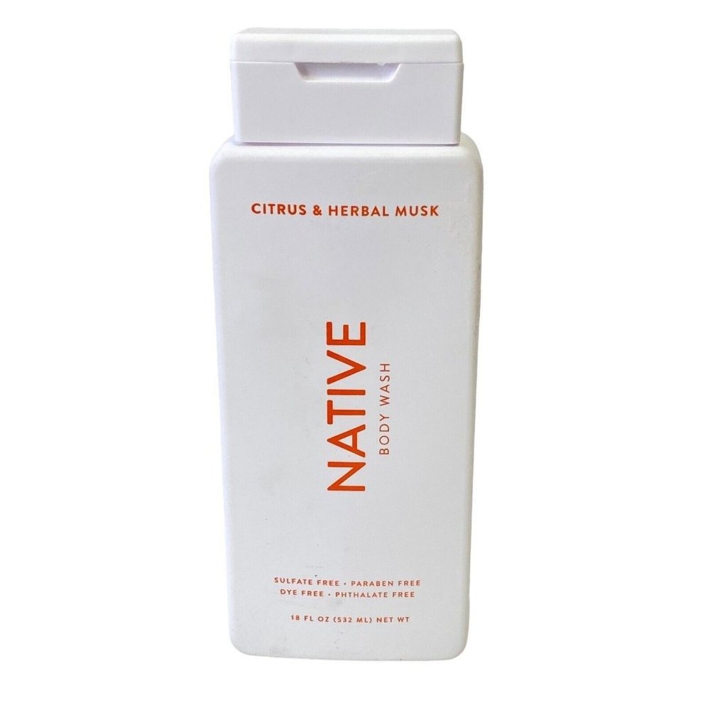 Native Natural Body Wash Citrus & Herbal Musk 18 oz Sulfate Dye Paraben Free
